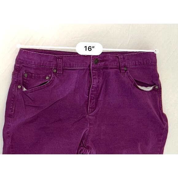 Jaclyn Smith Mid Rise Tapered Legs Purple Jeans 14 Colored Ankle Casual 90s - Picture 2 of 11
